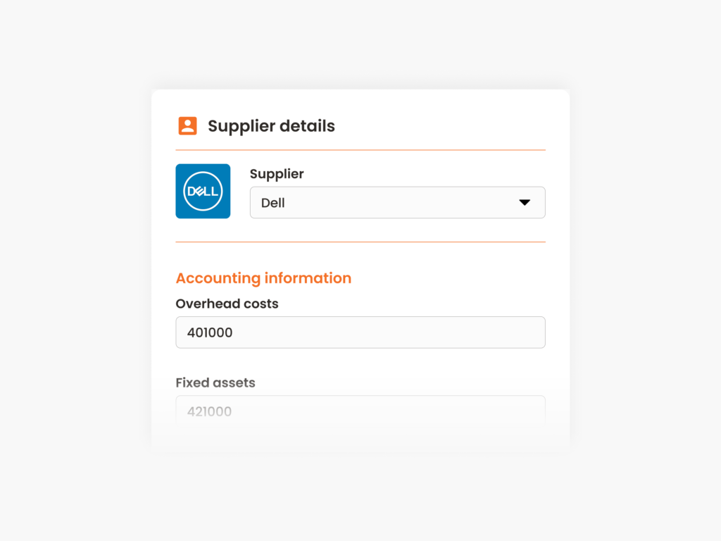 Supplier accounting setting