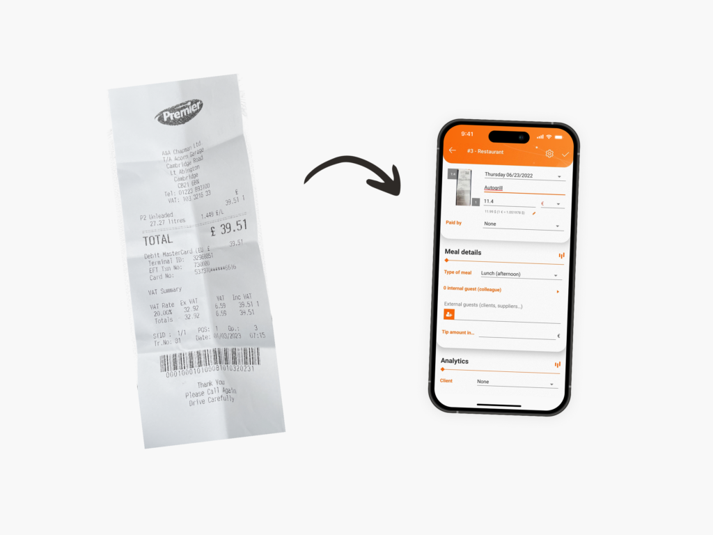 Expense data recording