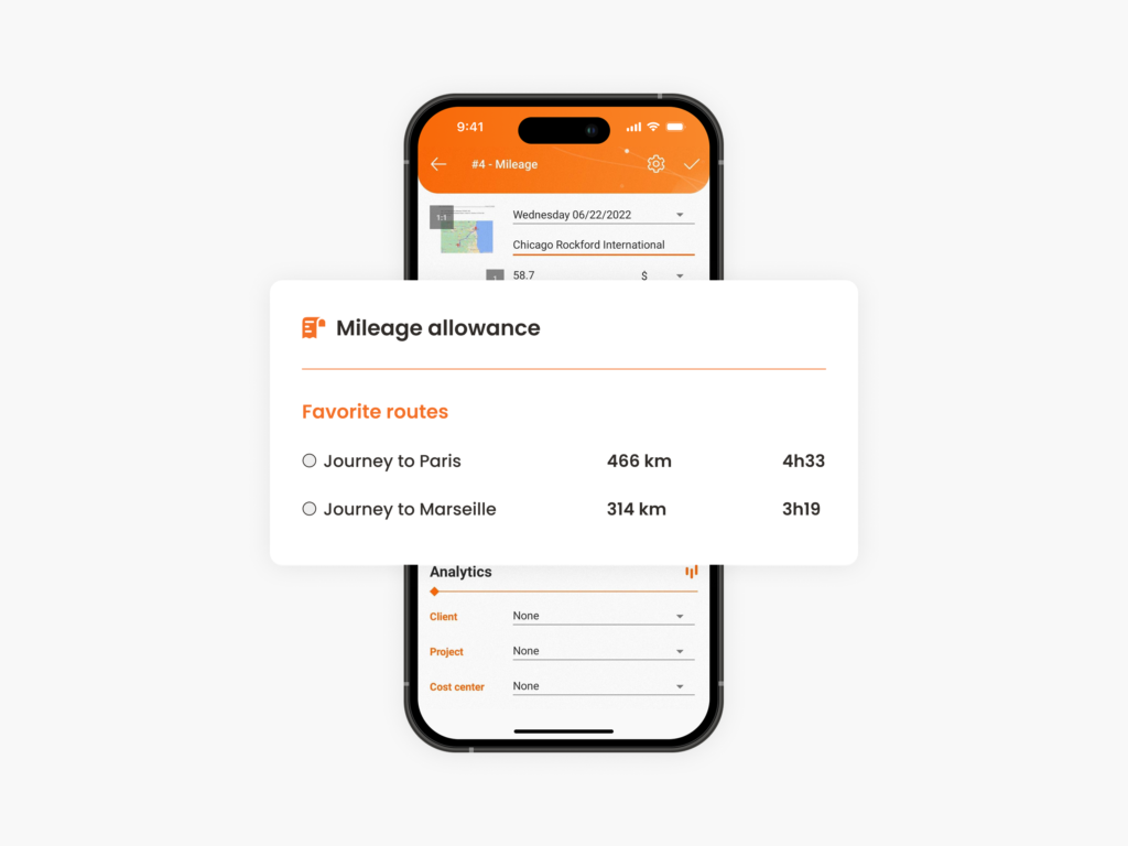 Mileage allowance favorite routes