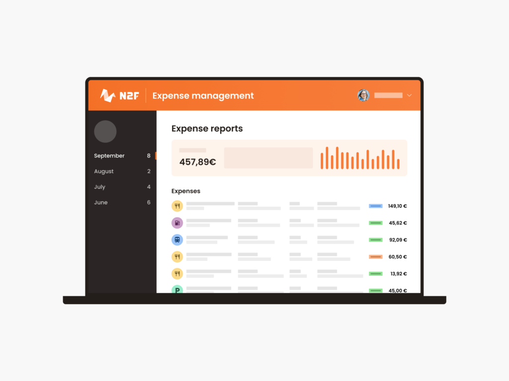N2F interface for expense management