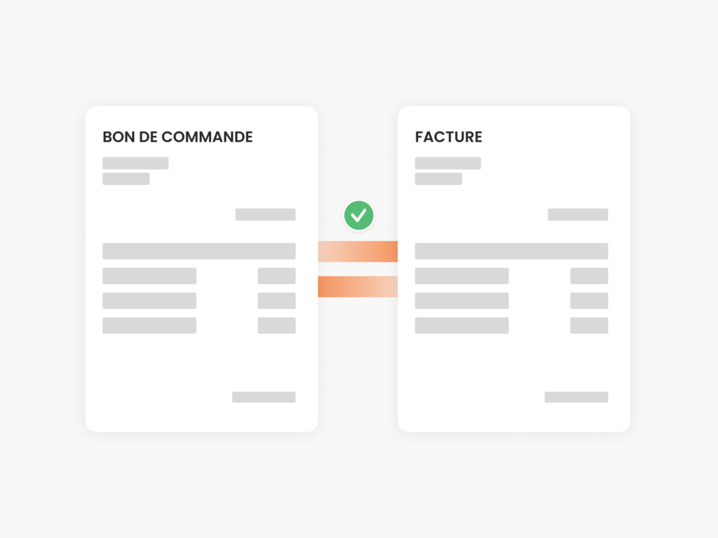 Rapprochement du bon de commande avec la facture