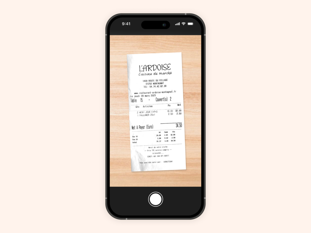 Scan du justificatif