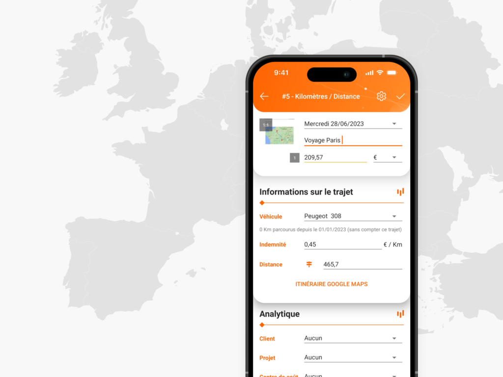 Déclaration d'une indemnité kilométrique