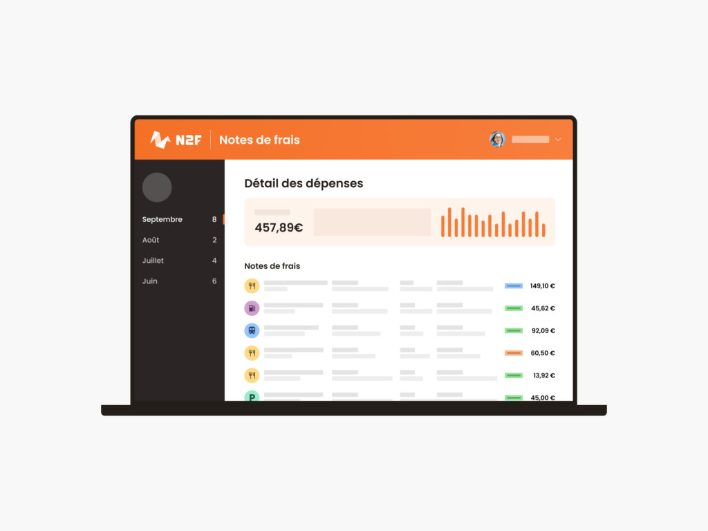 Interface de N2F Notes de frais