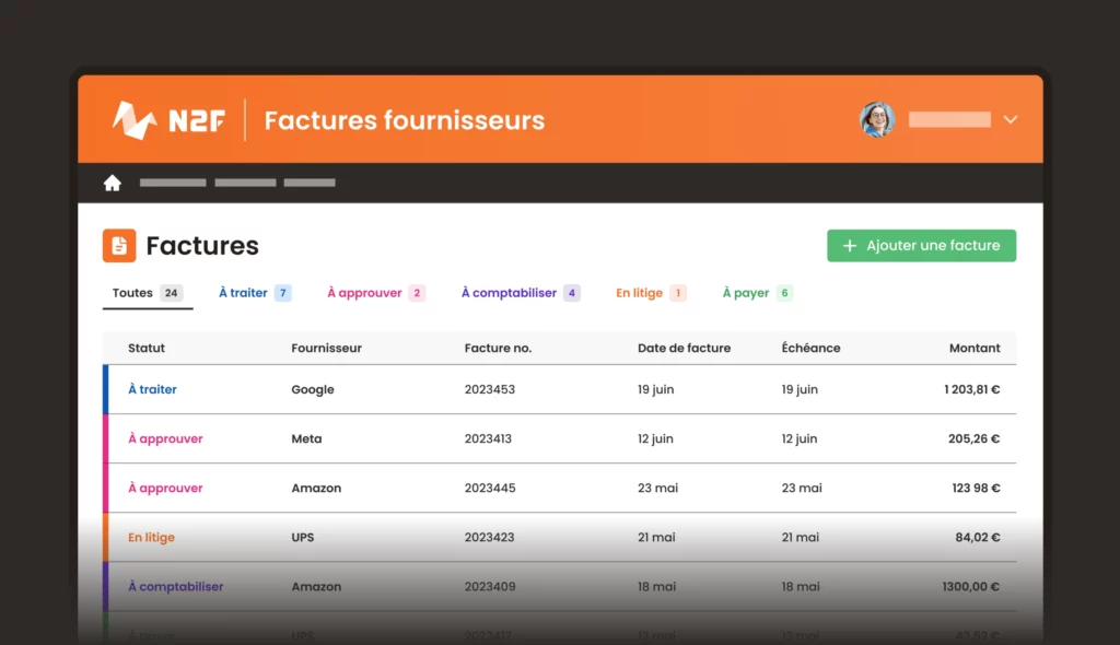 N2F Factures fournisseurs