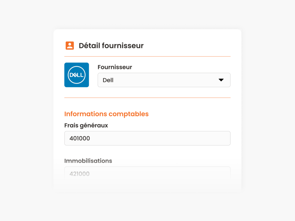 Paramétrage comptable pour chaque fournisseur