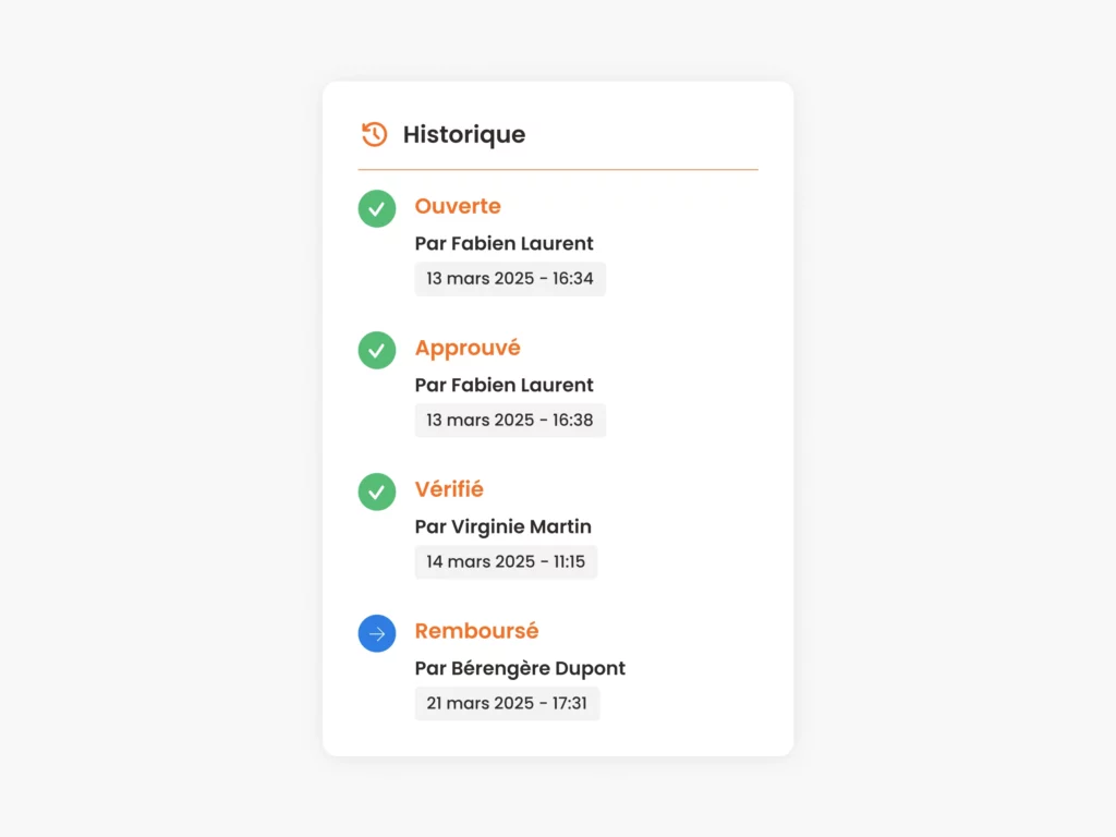 Suivi des étapes du workflow d'approbation de factures
